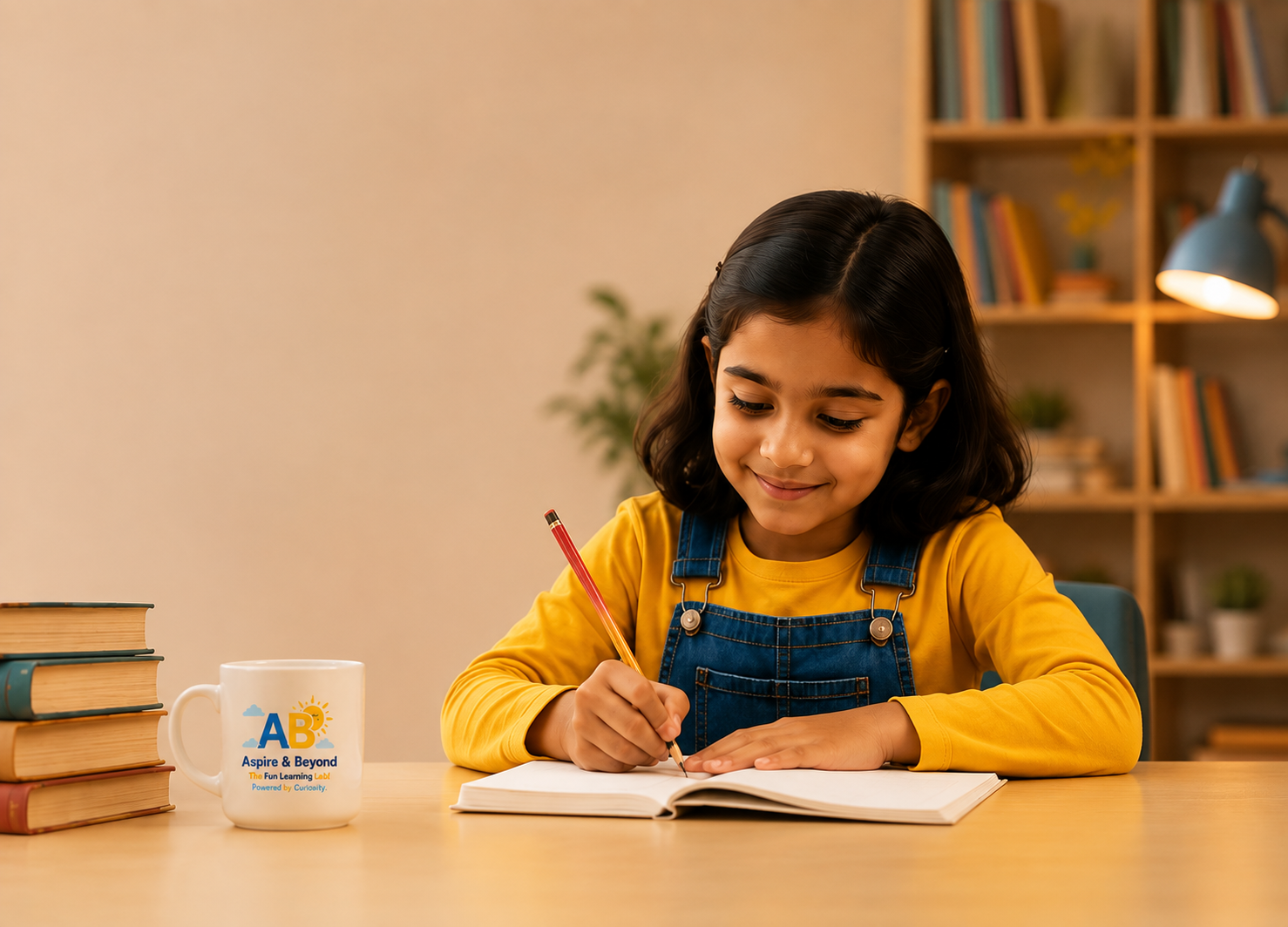 Student smiling and learning math